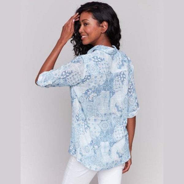 Layla Printed Cotton Gauze Shirt - Lady of the Lake