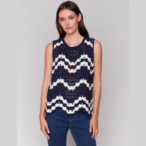 Layla Sleeveless Crochet Crew Neck Top - Lady of the Lake