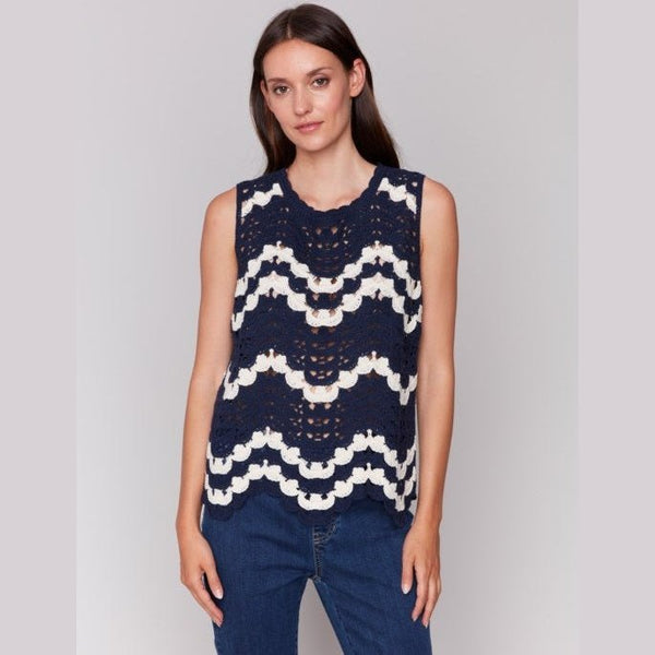 Layla Sleeveless Crochet Crew Neck Top - Lady of the Lake