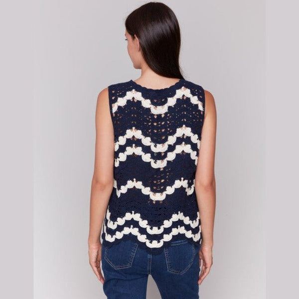 Layla Sleeveless Crochet Crew Neck Top - Lady of the Lake