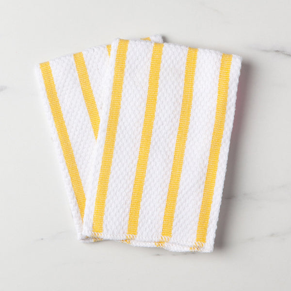Lemon Yellow Basketweave Dishcloths - Set of 2 - Lady of the Lake