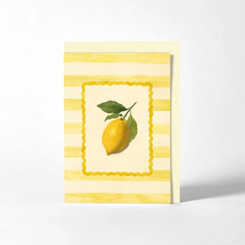 Lemon Yellow Stripe - Greeting Card - Blank - Lady of the Lake