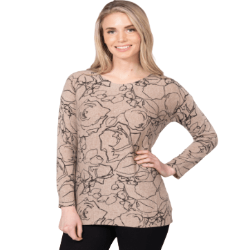 Lidia Printed Flower Sweater - Lady of the Lake