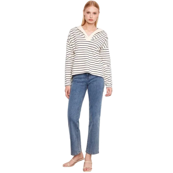 Lila V - Neck Striped Hoodie - Lady of the Lake