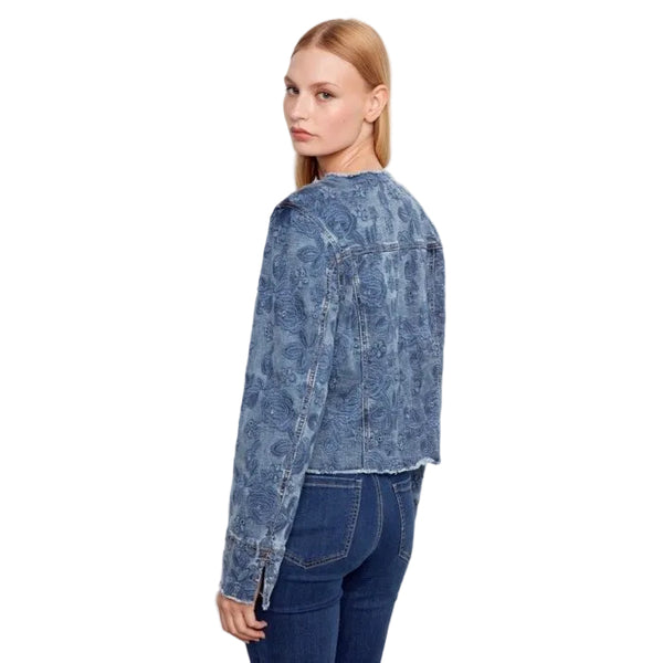 Lilah Eyelet Stretch Denim Jacket - Lady of the Lake