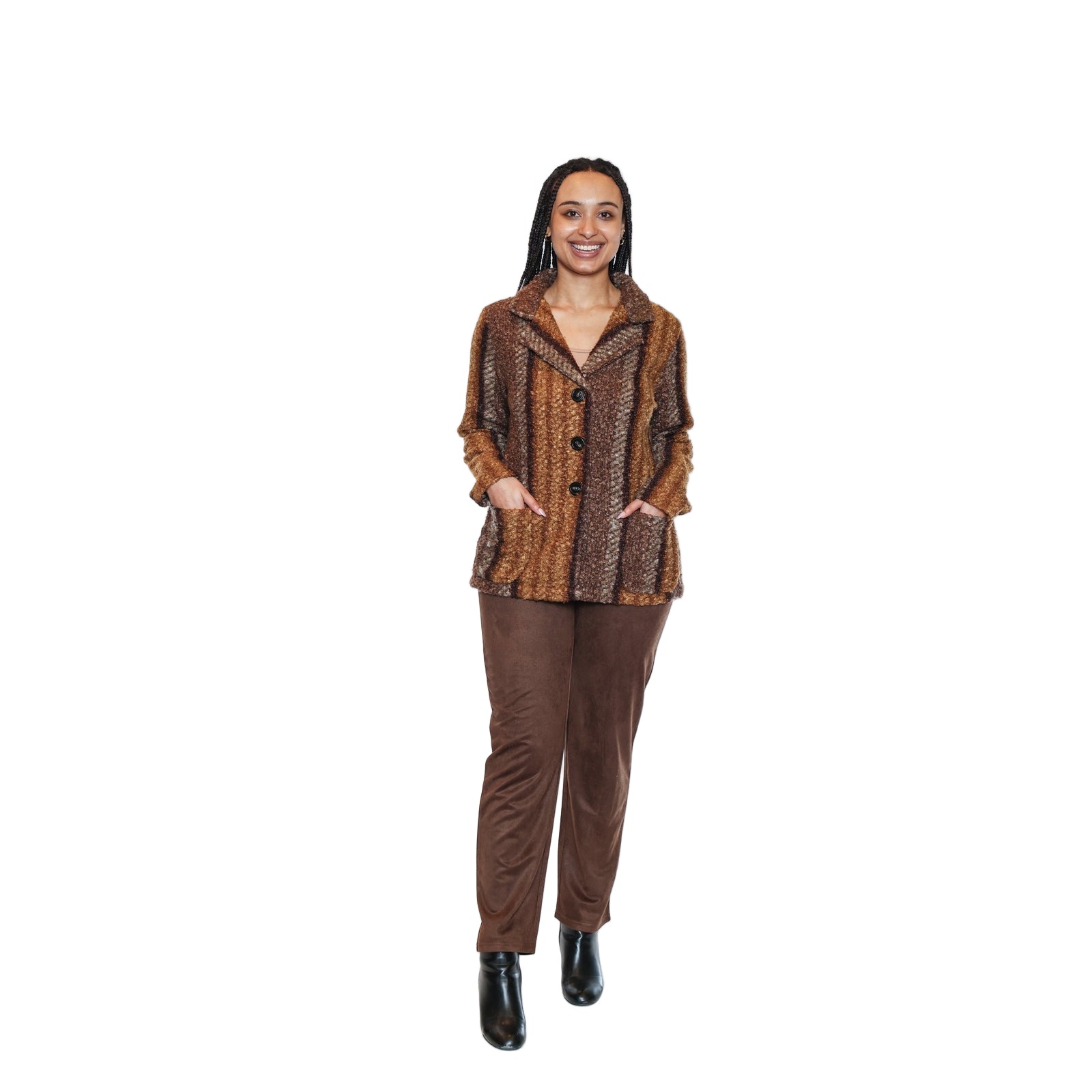 Lilium Boucle Plaid Jacket With Pockets - Lady of the Lake