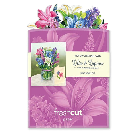 Lillies & Lupines - Mini Pop - up Greeting Card - Blank - Lady of the Lake