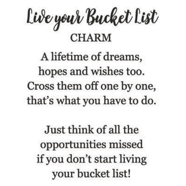 Live Your Bucket List - Bucket Charm