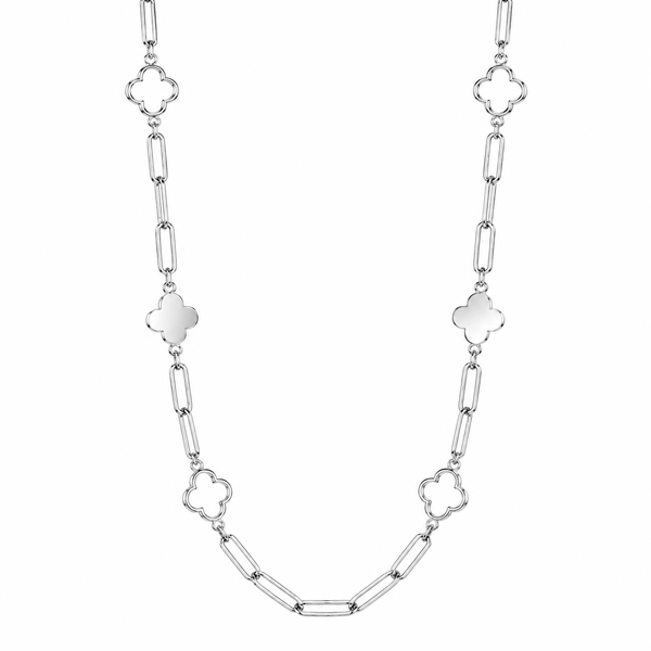 Long Necklace With 4-Leaf Clover Links