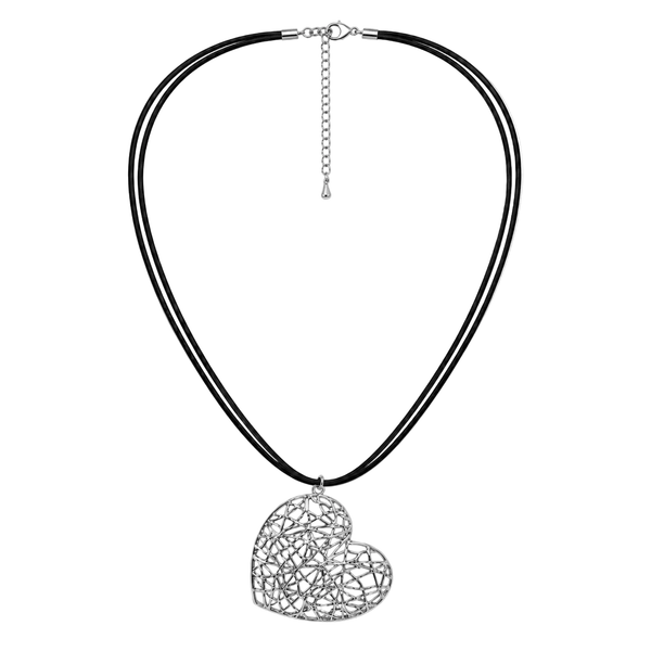 Long Necklace With Antique Heart Pendant - Lady of the Lake