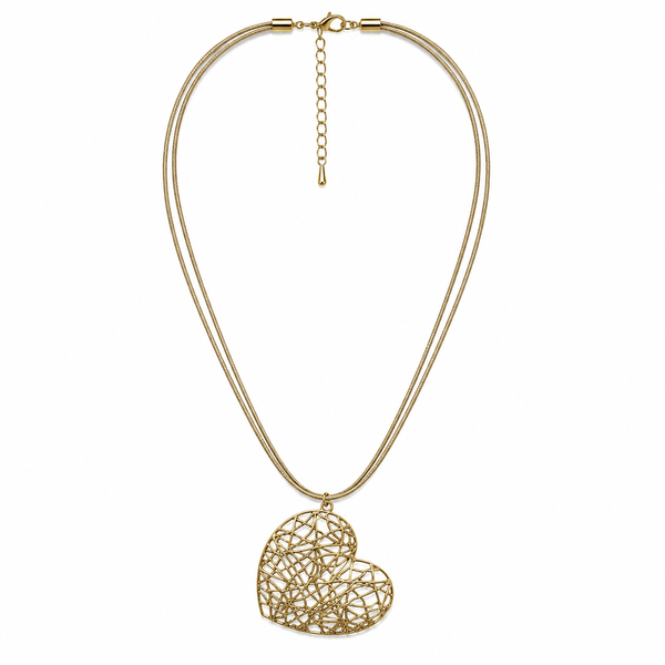 Long Necklace With Antique Heart Pendant - Lady of the Lake