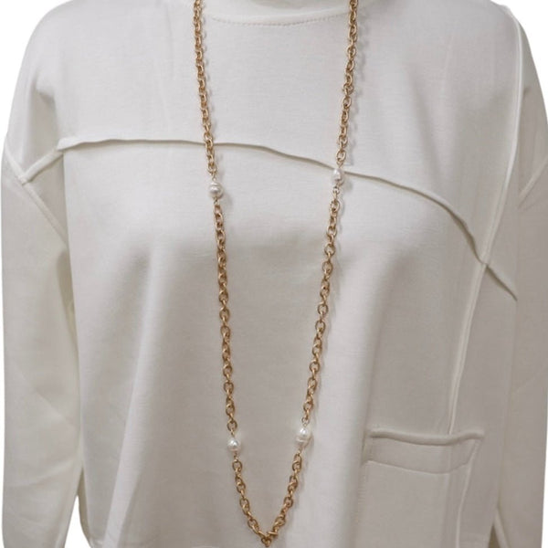 Long Necklace With Faux Pearls - Lady of the Lake