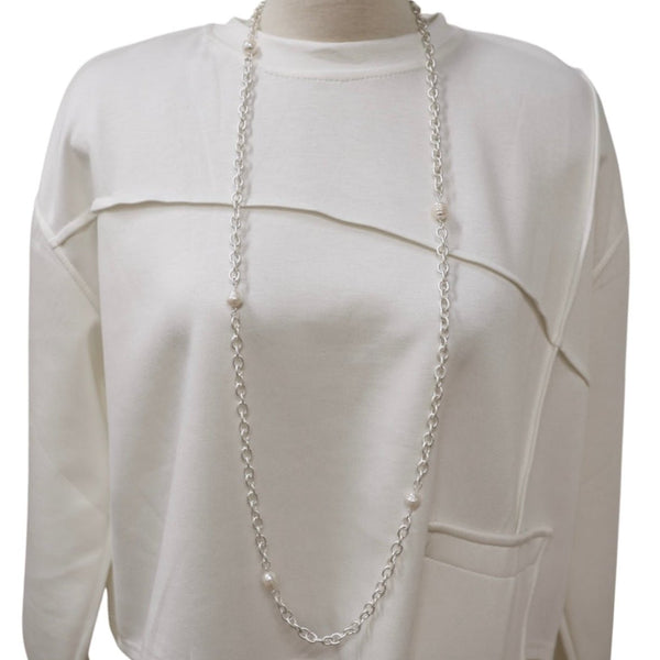 Long Necklace With Faux Pearls - Lady of the Lake