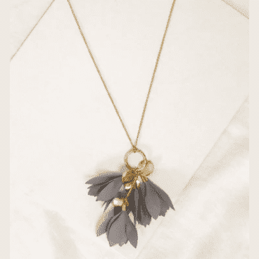 Long Necklace With Hanging Flower