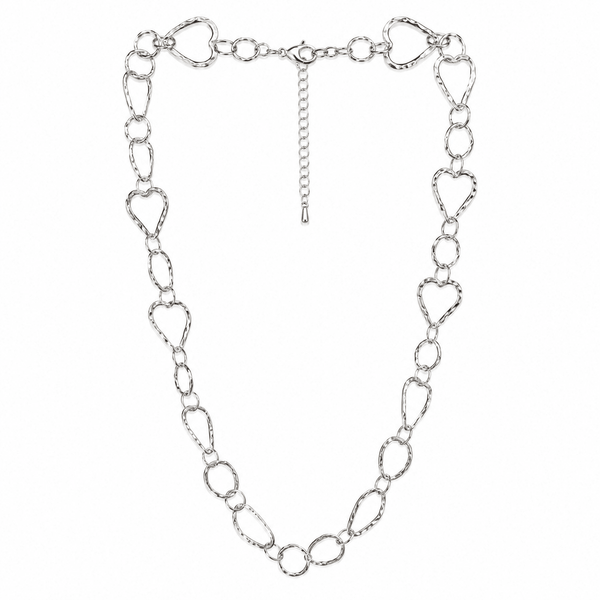 Long Necklace With Linked Heart & Circles - Lady of the Lake