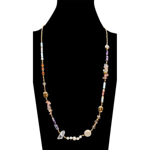 Long Necklace With Semi Precious Stones