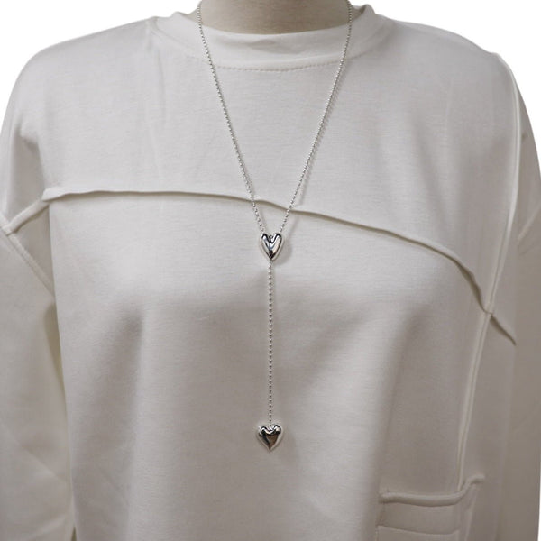 Long Necklace With Shiny Hearts - Lady of the Lake