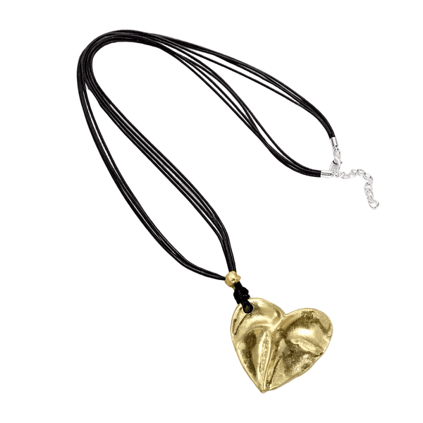 Long Rope Necklace With Heart Pendant - Lady of the Lake