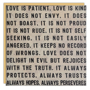 Love Is Patient - Greeting Card - Wedding / Anniversary / Love - Lady of the Lake