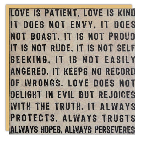 Love Is Patient - Greeting Card - Wedding / Anniversary / Love - Lady of the Lake