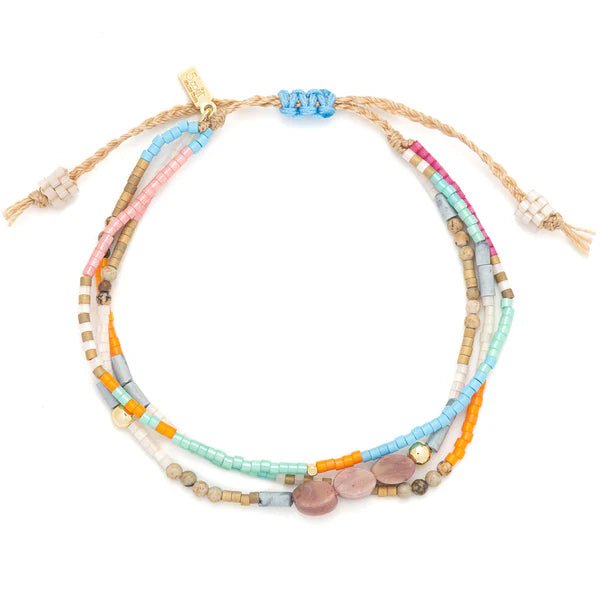 Love | Rhodochrosite & Gold - Mixed Media Bracelet - Lady of the Lake