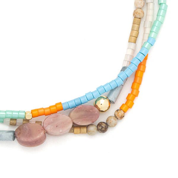 Love | Rhodochrosite & Gold - Mixed Media Bracelet - Lady of the Lake