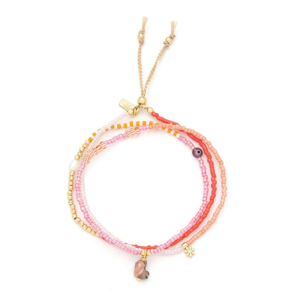 Love | Rhodocrosite - Mixed Media Bracelet / Necklace - Lady of the Lake