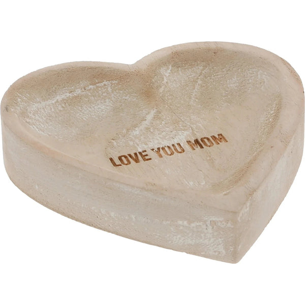 Love You Mom - 4" Wood Keepsake Dish