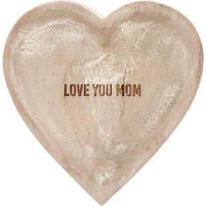 Love You Mom - 4" Wood Keepsake Dish