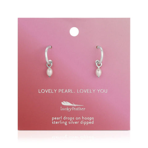 Lovely You - Pearl Hoop Earrings - Lady of the Lake