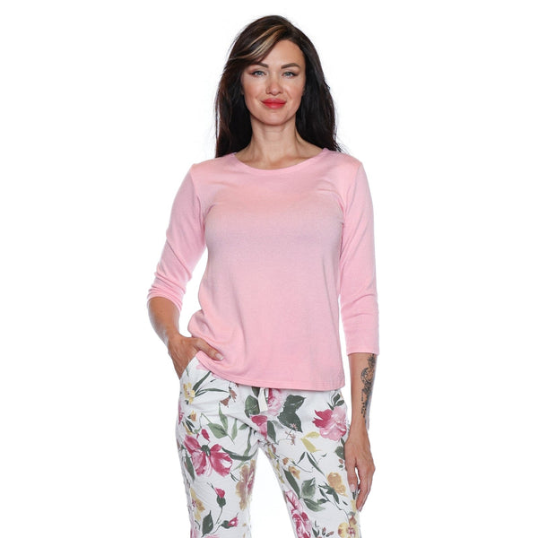 Lydia 3/4 Sleeve Crewneck Top - Lady of the Lake