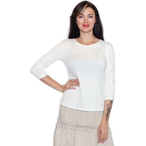 Lydia 3/4 Sleeve Crewneck Top - Lady of the Lake
