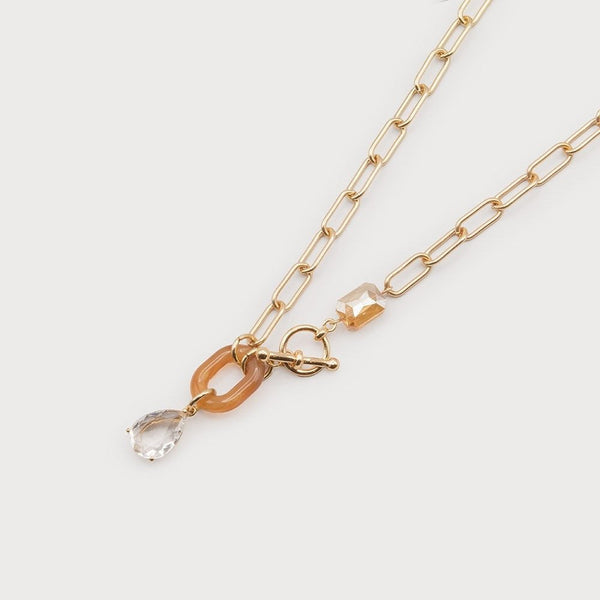 Mae Necklace With Link Chain, Resin Piece & Crystal