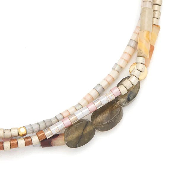Magic | Labradorite & Gold - Mixed Media Bracelet - Lady of the Lake