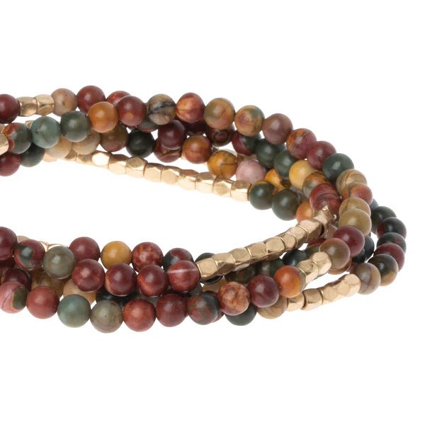 Majestic Jasper - Stone Of Serenity - Wrap Bracelet / Necklace