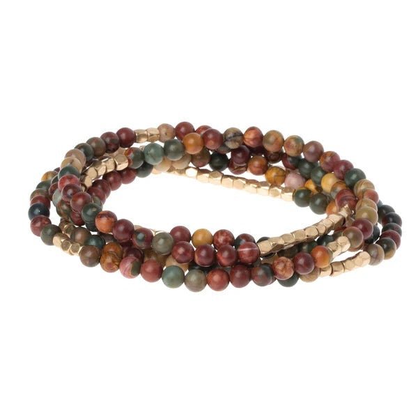 Majestic Jasper - Stone Of Serenity - Wrap Bracelet / Necklace