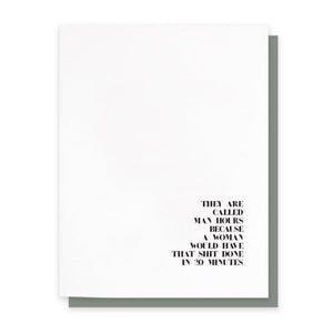 Man Hours - Greeting Card - Birthday