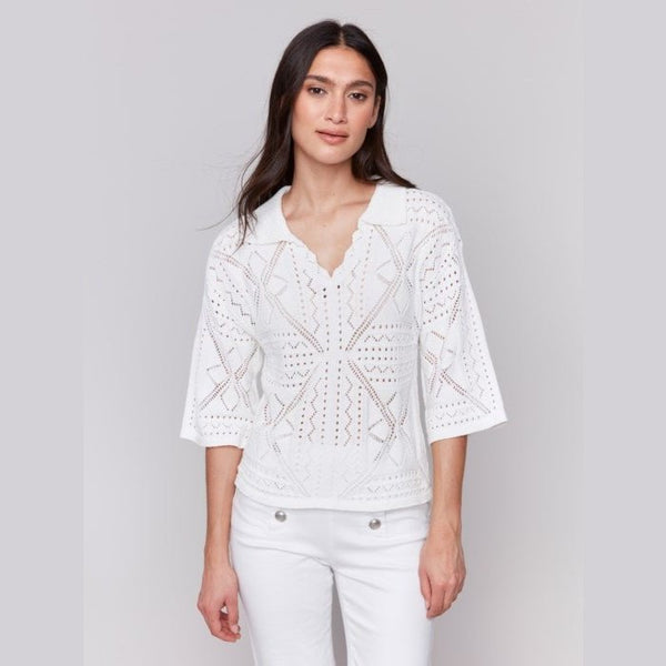 Mara Pointelle Sweater - Lady of the Lake