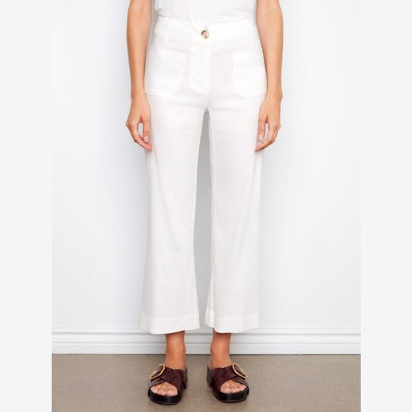 Mariah Cropped Linen Blend Pants - Lady of the Lake