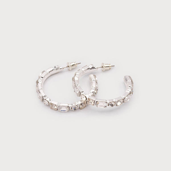 Marjorie Classic Hoop Earrings With Crystals - Lady of the Lake