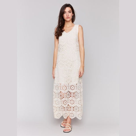 Mary Cotton Crochet Sleeveless Maxi Dress - Lady of the Lake