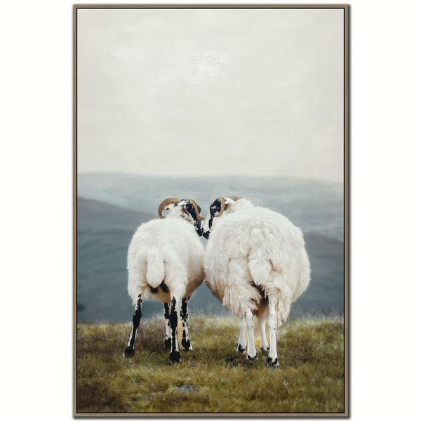 Meadow Mates - Hand Embellished Canvas In Floating Frame