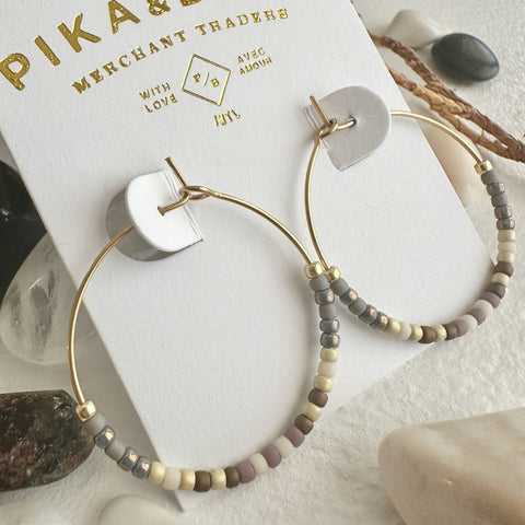 Memphré Bead Hoop Earrings - Canoe Lake - Lady of the Lake