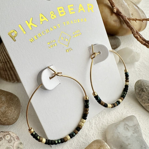 Memphré Bead Hoop Earrings - Cauchon - Lady of the Lake