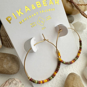 Memphré Bead Hoop Earrings - Cedars & Pines - Lady of the Lake