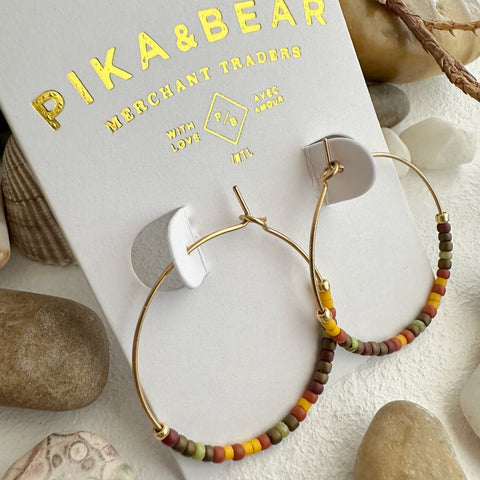 Memphré Bead Hoop Earrings - Cedars & Pines - Lady of the Lake