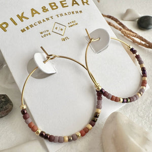 Memphré Bead Hoop Earrings - Northern Lake - Lady of the Lake