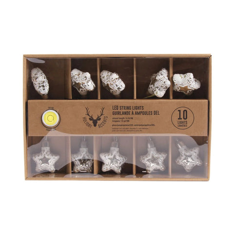 Mercury Glass Star LED String Light