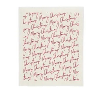 Merry Christmas Script Swedish Dishcloth