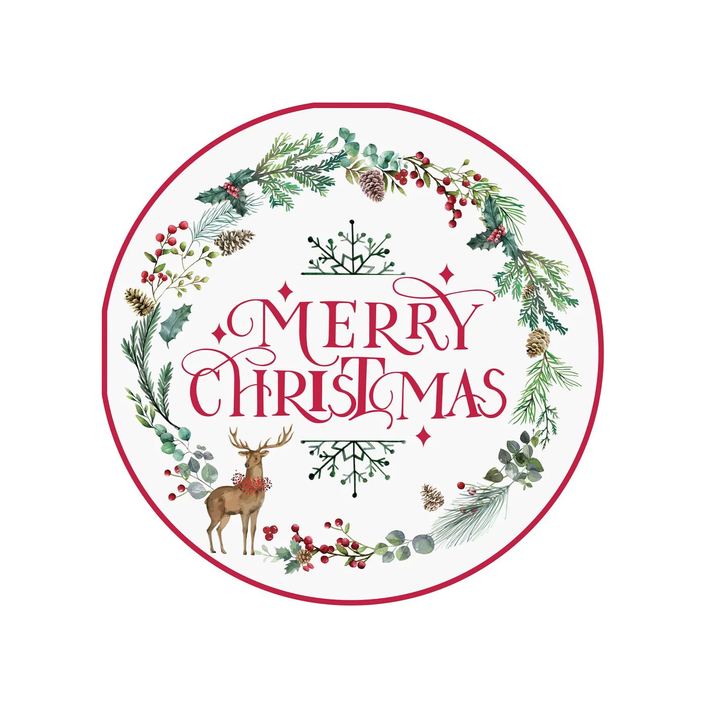 Merry Christmas Wreath Shaped Paper Napkins